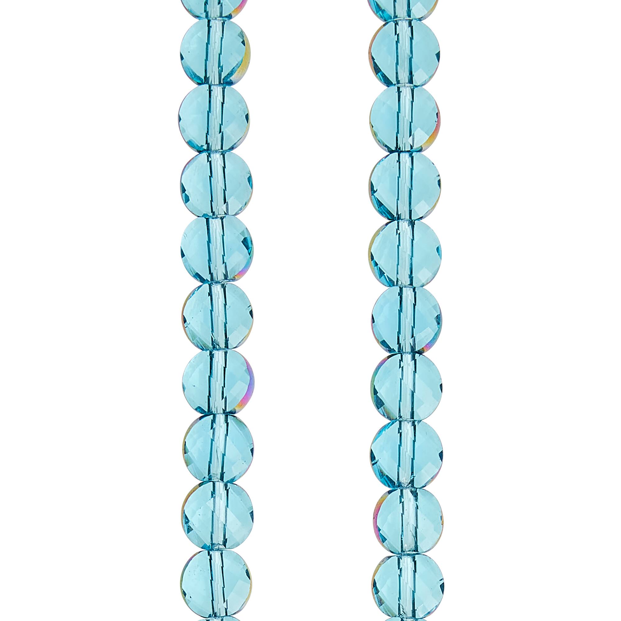Shiny Aqua Clear Glass Beads by Bead Landing®, 6mm